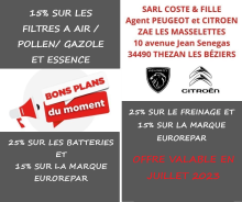 Notre zone d'activité pour ce service Vente voiture Peugeot d'occasion récente près de Cazouls-lès-Béziers 34370